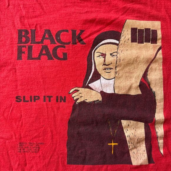 Vintage 2000s Black Flag Slip It In Punk Band SST Raymond Pettibon T-Shirt XL - Picture 4 of 5